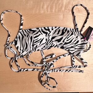 Victoria’s Secret Swim zebra print bikini top, XS NWT